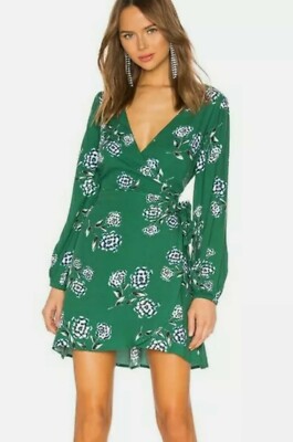 Cupcakes and Cashmere Mystique Floral Wrap Dress, Verdant Green, Women's, 2