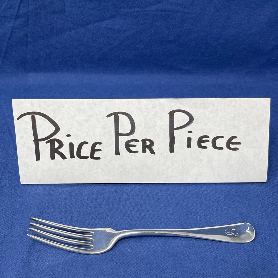 BIRKS STERLING INGLÉS ANTIGUO REVERSO TENEDOR DE ALMUERZO MONO L Foto 2 de 4