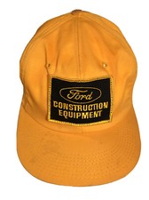 Ford Construction Equipment Vintage Trucker Hat w/ Patch Yellow Snapback K-Brand