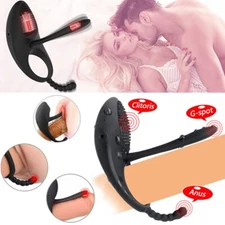 Silicone Rechargeable Vibrating Penis Cock Ring Enhancer Sex Toys For Men Couple