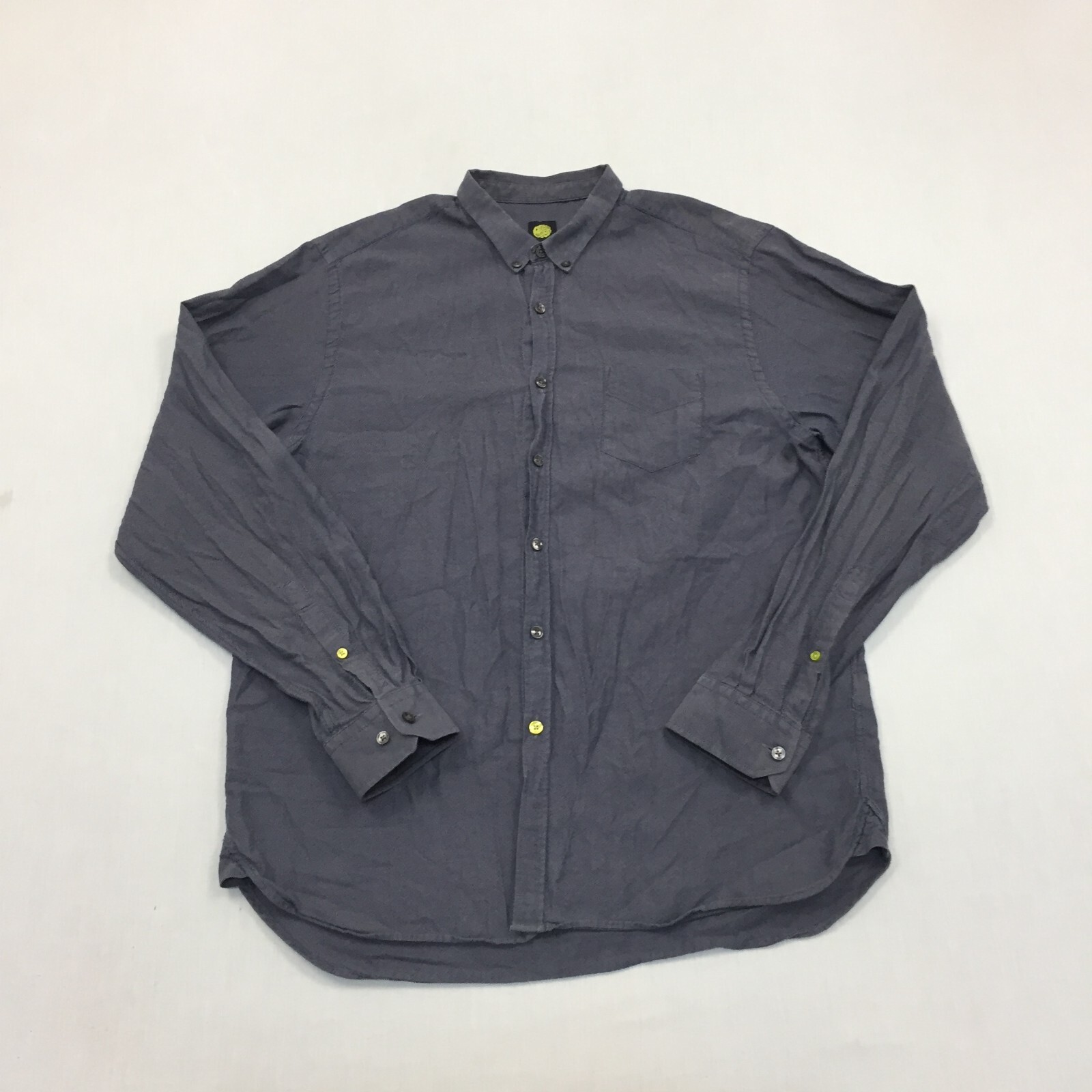 Pretty Green Shirt Mens Large Button Up Long Sleeve Grey (L)