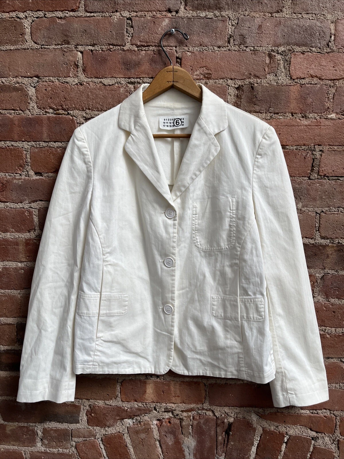 MAISON MARGIELA Vintage Martin Margiela MM6 Giacca Donna. Cotone elastan bianco taglia 42 Italia