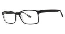 MODERN OPTICAL LANDMARK PLASTIC EYEGLASSES 53-19-140 BLK/CRY W/ SOFT CASE