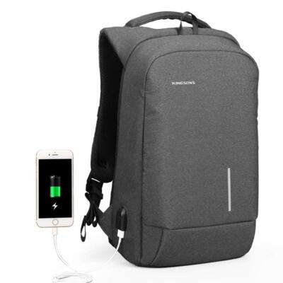 Laptop Rucksack mit USB Wasserdicht Herren Damen Reise Business Tasche Rucksack