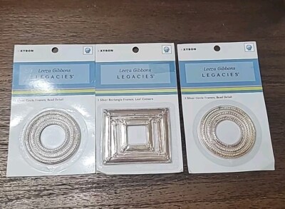 Xyron Leeza Gibbons Legacies Metal Frames  Rectangle Leaf Corners Circle Lot 3