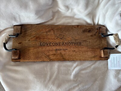 Thirty-One Close To Home Charcuterie Wooden Board Mango Wood Engraved NEW