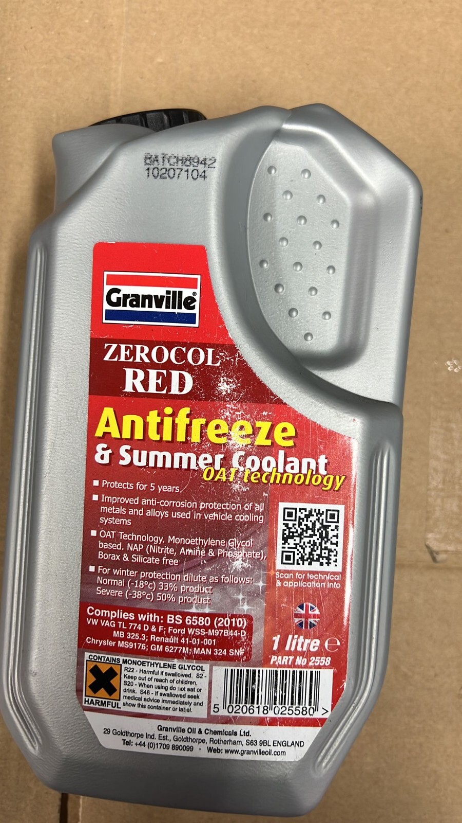 Granville RED Car Antifreeze Summer Coolant Concentrate OAT Long Life
