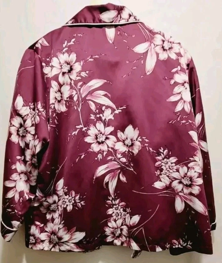 Conjunto de pijama Linea Donatella cami top/pantalones cortos florales para mujer talla grande satinado sedoso Foto 2 de 4