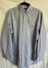 Ralph Lauren Shirt Men's 16 32/33 Blue Classic Fit Long Sleeve Button Down