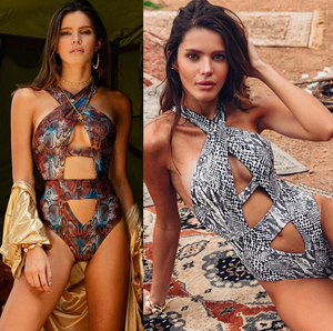 womens snake print swimsuit