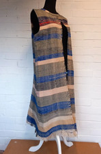 La Gazelle Sleeveless Coat Long Open Front Unique Berber Textile One Size