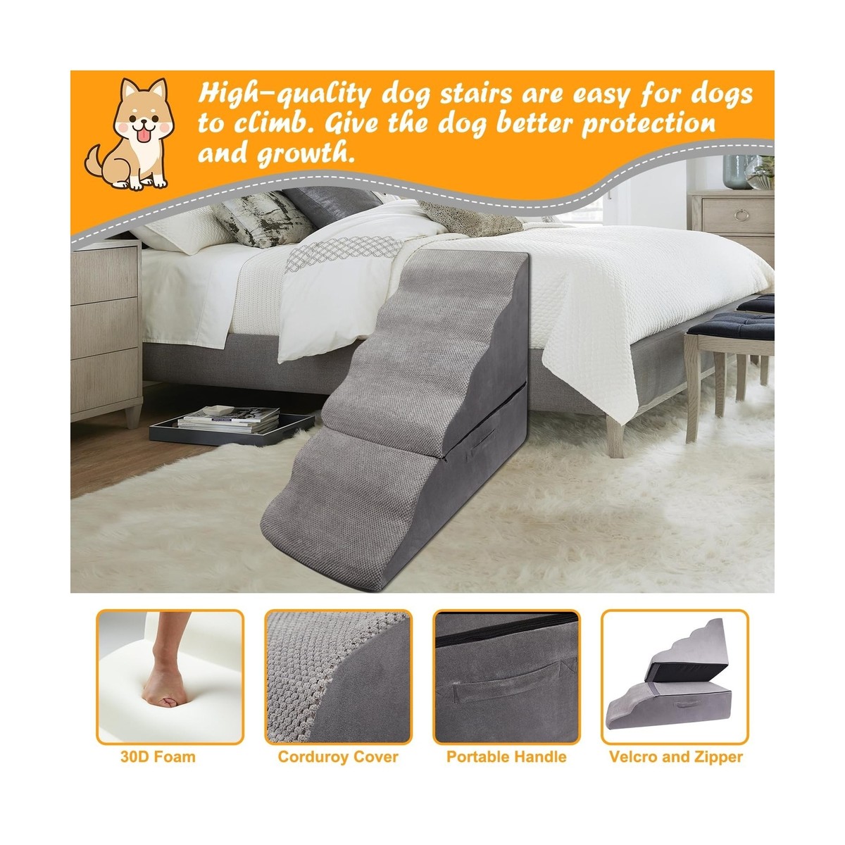 Amazon Foam Steps For Large Dogs INRLKIT Foam Pet Stairs For High