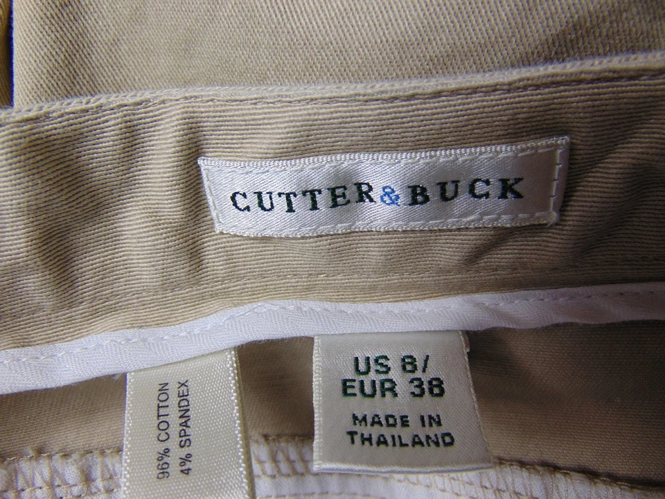 Cutter Buck Women's 8 Khaki KSU K State Embroidered Wildcats Logo Casual Shorts - Image 4 of 4