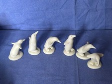 6 x DEPARTMENT 56 DEPT (Snow babies) Bisque Porcelain parade of 6 Penguins 1995