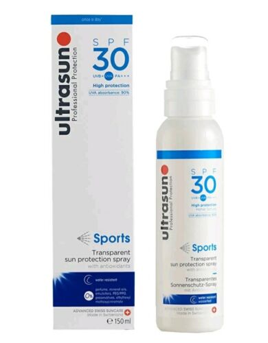 Spray deportivo ultrasun SPF30, spray transparente de protección solar, 150 ml - Imagen 1 de 6