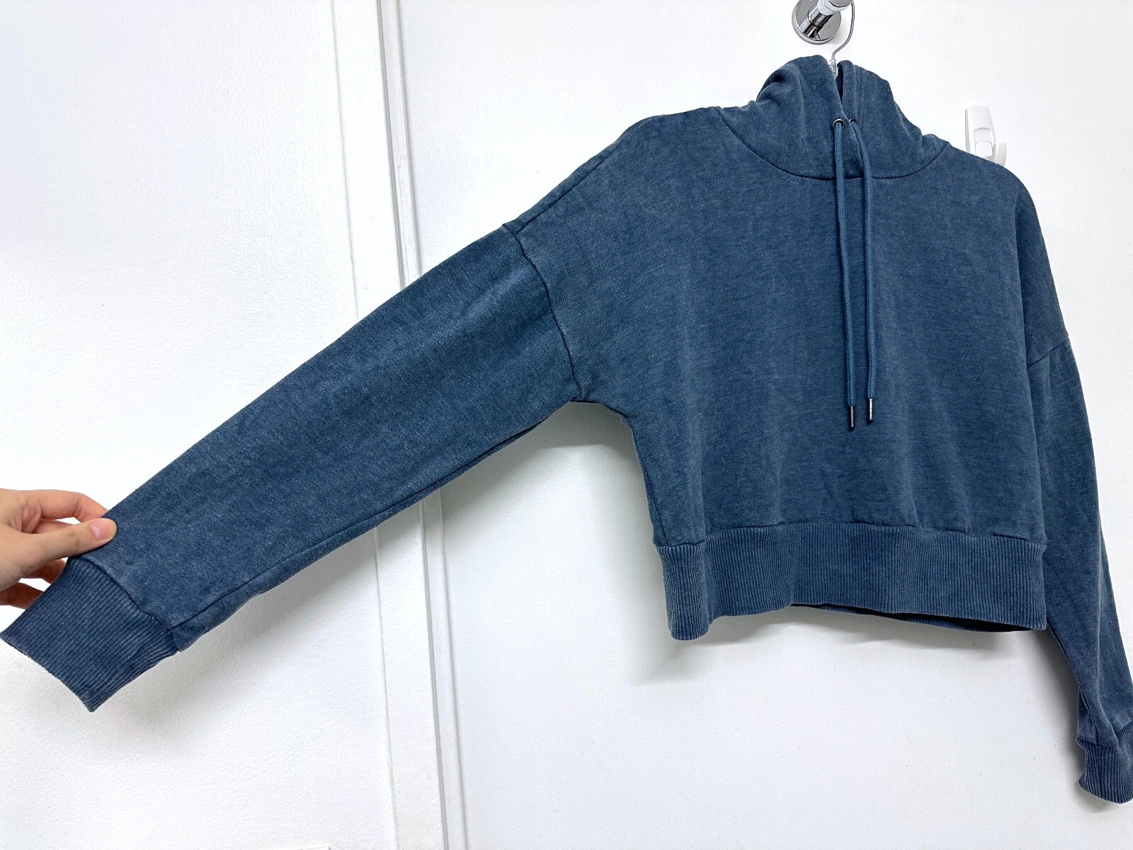 VETEMENTS Felpa con cappuccio 90 gradi by Reflex pile cropped blu pullover cappuccio XS