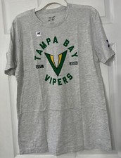 XFL Tampa Bay Vipers Big Logo Black T-Shirt Mens Large Gray