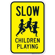 Slow Children Playing Sign, Traffic Sign,