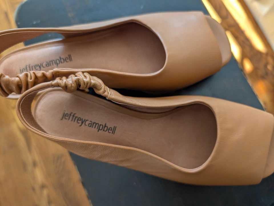 Sandalia Jeffrey Campbell Talla 6.5 Extendo Plataforma Eslinga Marrón Para Mujer Foto 2 de 2