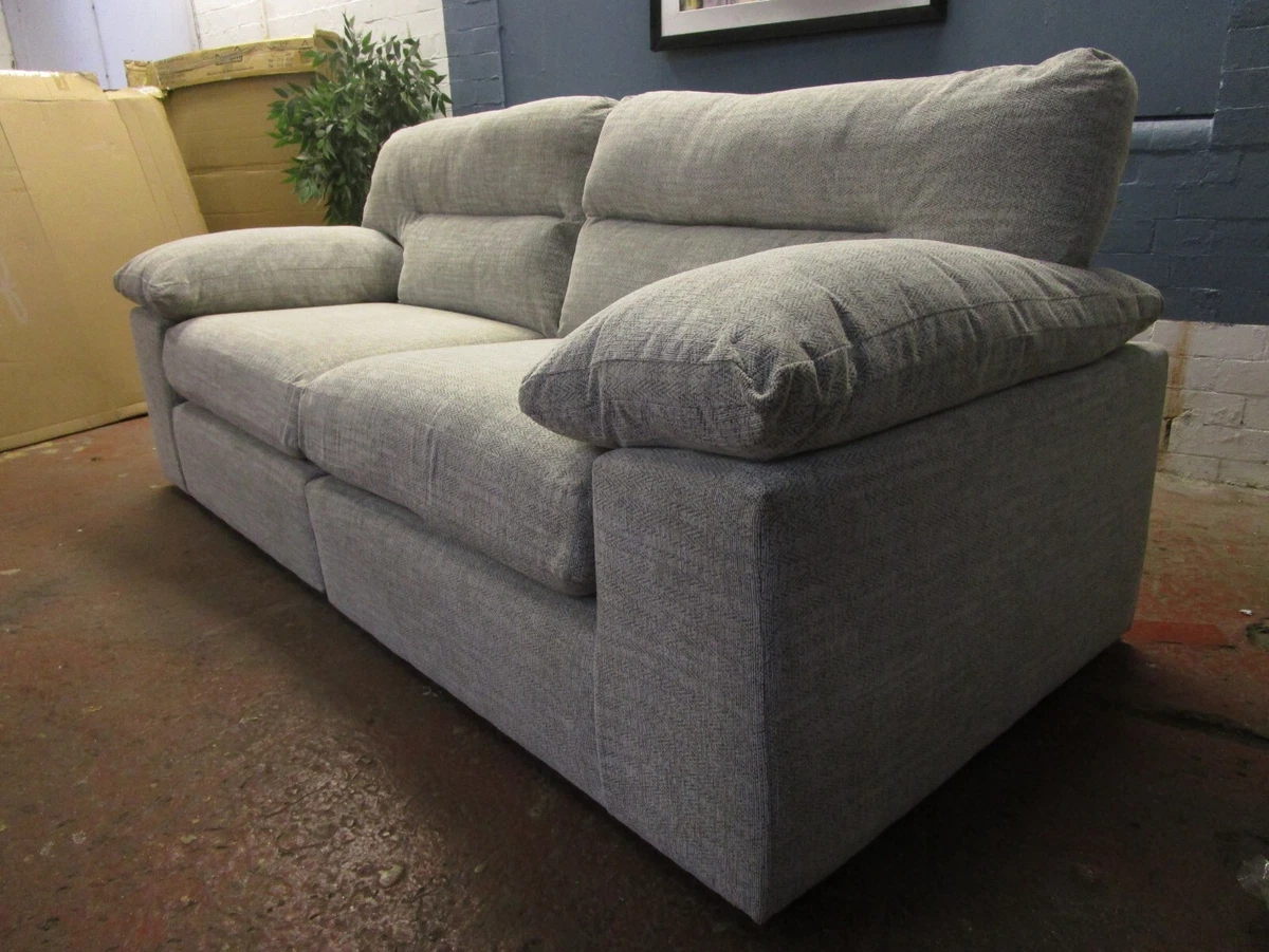OAK FURNITURELAND MORGAN 2 SEATER SOFA SANTOS SILVER 210