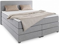Graues Modernes Boxspringbett 160 X 200 Bett Mit Matratze Und Toppers Betten