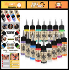 16Pcs Tattoo Ink Color Set - 16 Vibrant Pigments, 20ml Bottles for Tattoo Suppli