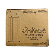 Pool Candy Rainbow Collection Illuminated Light Up Deluxe Pool Raft with Pillow