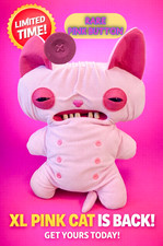 18 Fuggler Sphinx BIG FUGG Wrinkle McStinkles Hairless Cat Pink Button Plush XL