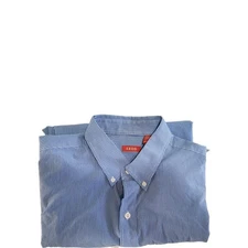 Izod  Men Blue Button-down Long Sleeve Size XLT/TGL  Used Plaid Shirt