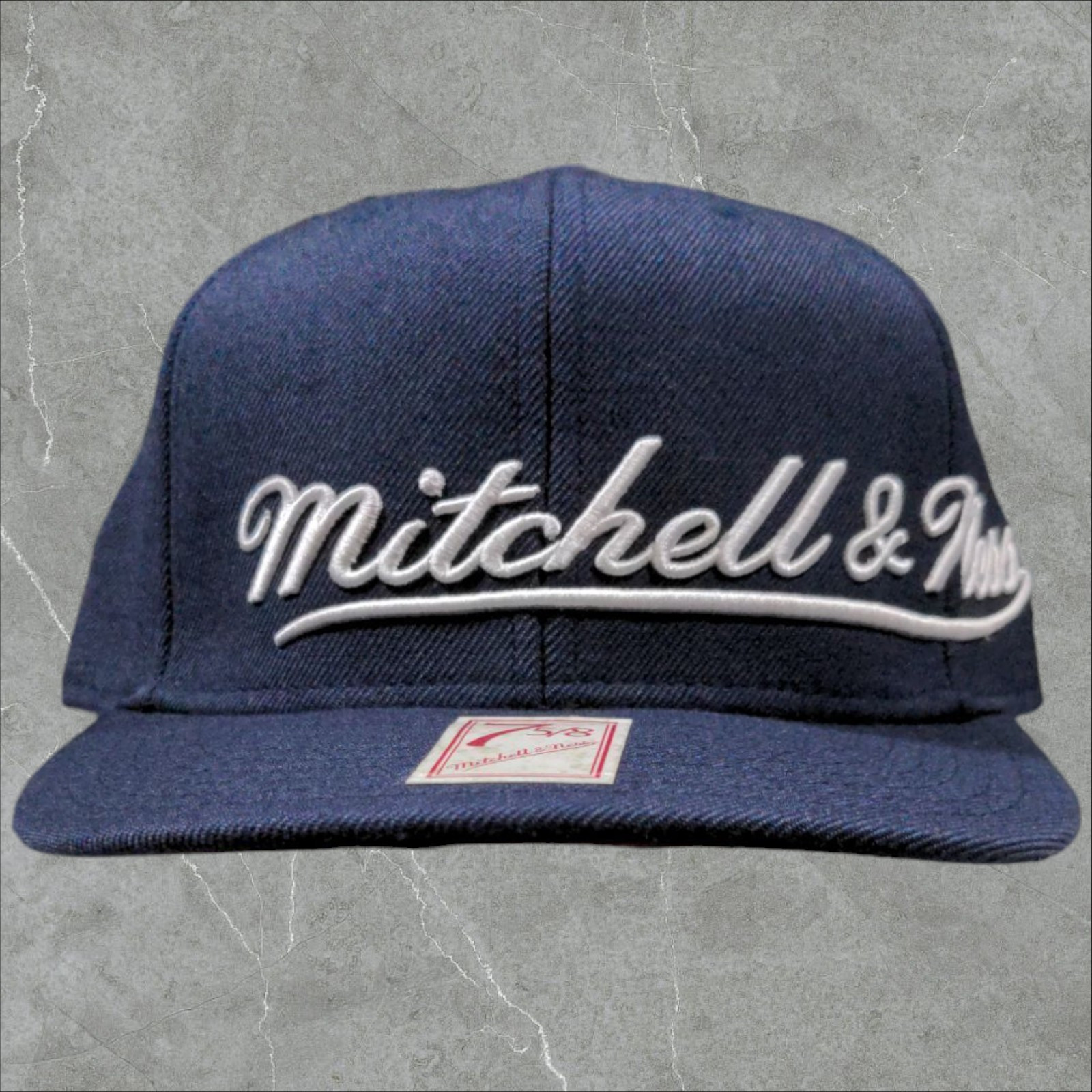 Mitchell & Ness Navy Blue Fitted Nostalgia Cap Size 7 5/8