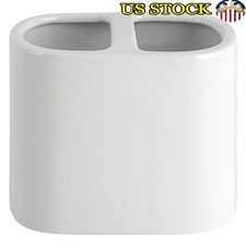Ceramic Toothbrush Holder Bathroom Organizer 2 Openings Stylish Design New