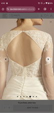 David's Bridal RWG4078 Soft White Lace Long Sleeve Sheath Dress Size 4