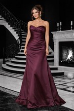 NWOT Watters & Watters Women’s Chic Strapless Plum Prom Gala Military Dress Sz10