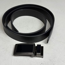 SLIDEBELTS Black Leather Belt Strap With Buckle 