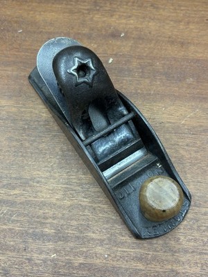 TYPE 5 1800s STANLEY No. 110 BLOCK PLANE w/6 POINT STAR CAP-ANTIQUE TOOL