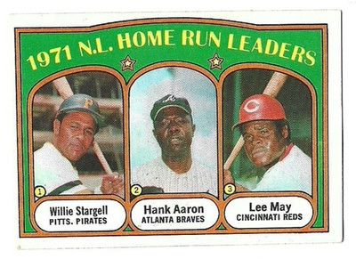 1972 Topps - NL Home Run Leaders Hank Aaron, Willie Stargell, Lee May #89