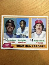 1981 Topps 1980 Home Run Leaders - R. Jackson/Ben Oglivie/Mike Schmidt New York