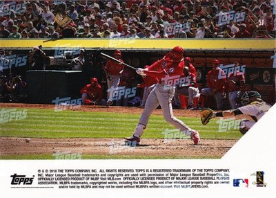 Shohei Ohtani Angels Rookie 1st Career Hit 1st at Bat 2018 Topps