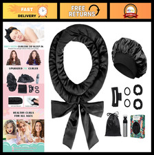 Heatless Satin Curlers for Overnight Curls, No Heat Hair Rollers, 9PCS Set - Lon