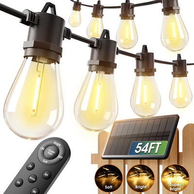 Solar String Lights Outdoor Waterproof with USB Charging & Remote Control