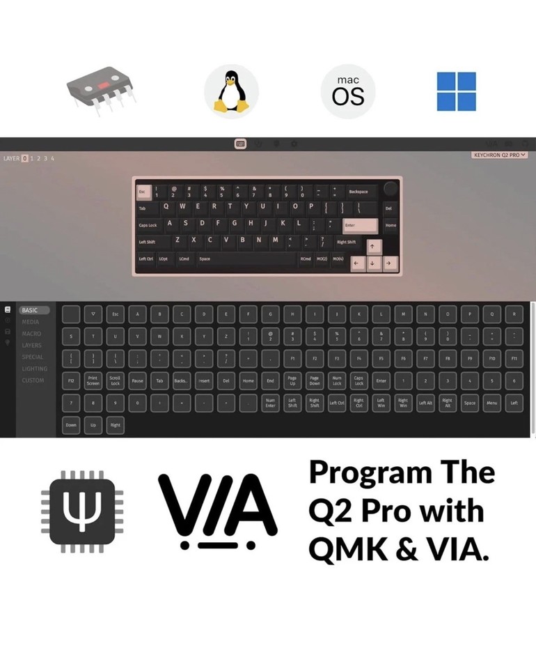 Keychron Q2 Pro Custom Mechanical Keyboard ISO UK Layout, Full Metal ...