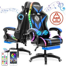 LED RGB Computer Gaming Chair Ergonomic Office Chairs Recliner Speaker Bluetooth