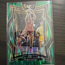 2025 Panini Select WNBA JACKIE YOUNG #50 Concourse GREEN FLASH PRIZM ACES