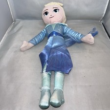Disney Frozen II Elsa 16  Plush Blue Silver Blond Braided Hair Doll - Pre-Owned