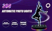 360 Photo Booth Machine Party Spin Camera Booth LED Ring APP Remote UK 