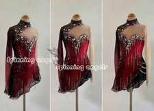Figure Skating Dress Women's / Girls' Ice Skating Dress black dyeing red