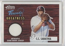 2004 Bowman Heritage Threads of Greatness CC Sabathia #TG-CS HOF a8r