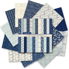 12x12 Scrapbook Paper, 24 Sheets/24 Designs Vintage Blue Scrapbook Paper Set,...