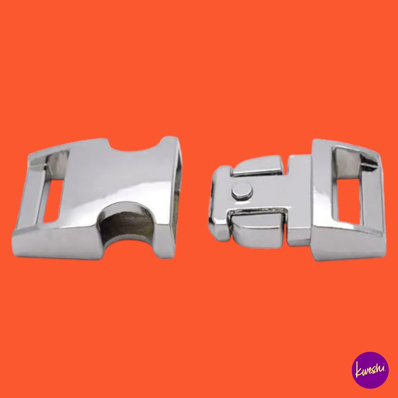 YUNZHOU 5-Piece Metal Side Release Buckles, Silver Zinc Alloy, 25mm