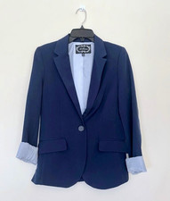 Ambiance Elegant Navy Blue Blazer With Roll up Sleeves, 75 POLYESTER